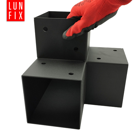 Montage Satz: Schwarz Eckverbinder Y 12 x 12 cm + Schrauben