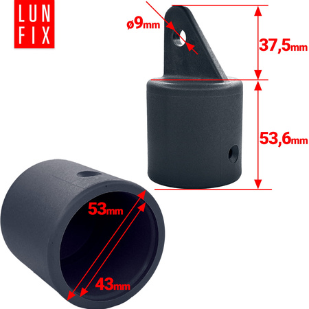 Strebenkappe zur Befestigung Graphit für 42 mm Pfosten