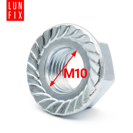 Sperrzahnmutter M10 - 5Kg (ca.460 Stk.) verzinkter Stahl Flanschmutter DIN 6923