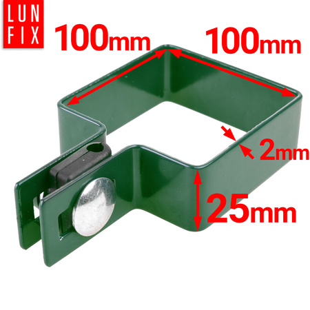 Endschelle Vierkant für 100x100 mm Pfosten Grün