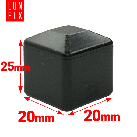 Pfostenkappen Schwarz 20x20 mm Eckig 1 stuck