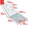 Winkelverbinder 135° 90x90x65