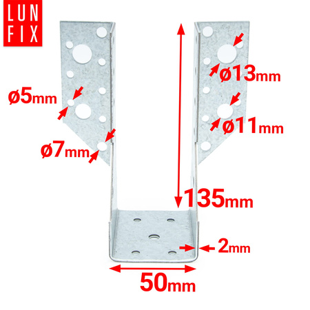 Balkenschuh Typ A 50x135mm