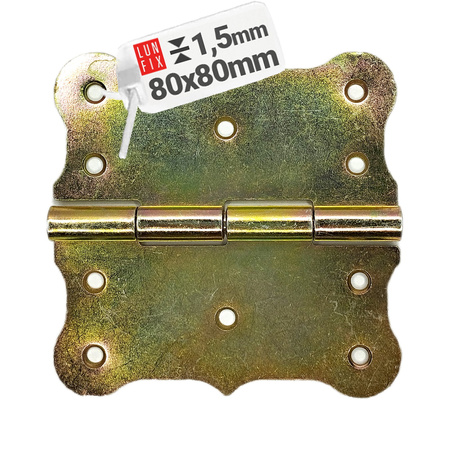 Scharnier Verzinkt Gelb Dekorativ 80x80x1,5mm