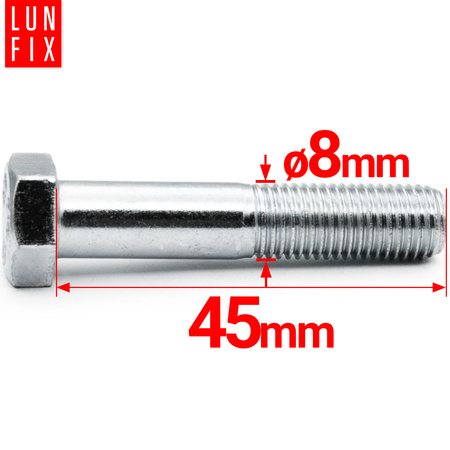 Sechskantschrauben M8x45 DIN 931 1 kg Teilgewinde Klasse 8.8