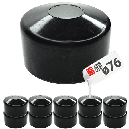 Pfostenkappen Schwarz 76 mm Rund 10 Stück