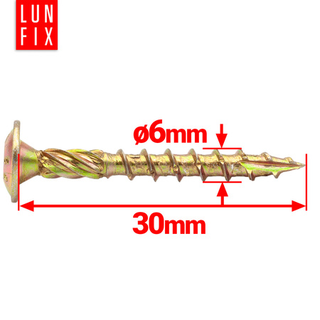 Tellerkopfschrauben 6x30 mm 100 Stück TX30