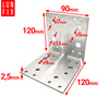 Montagewinkel mit Bolzen 120x120x90x2,5 Zimmerei 1St.