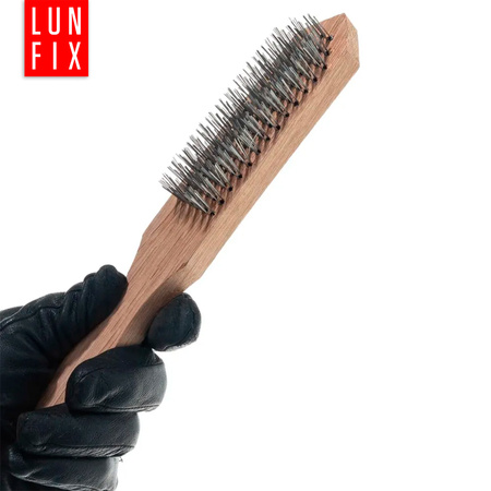 Szczotka druciana drewniana ręczna 5 rzędów 27cm