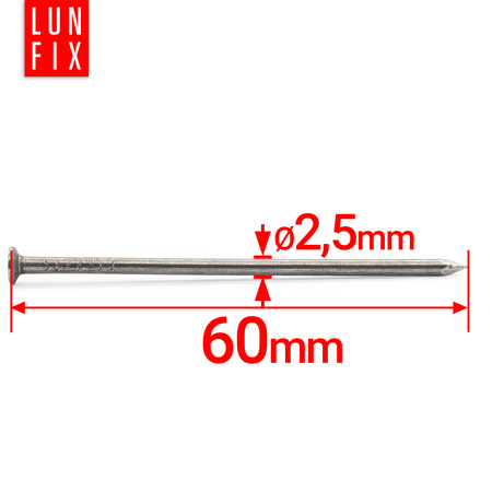 Drahtstifte 2,5x60 5kg (2240 stück) Unverzinkter