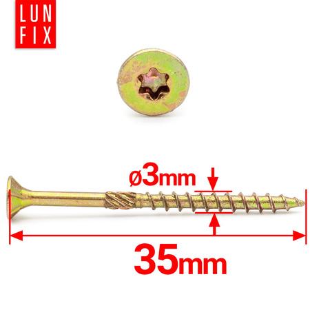 Spanplattenschrauben 3x35 mm 500 Stück TX10