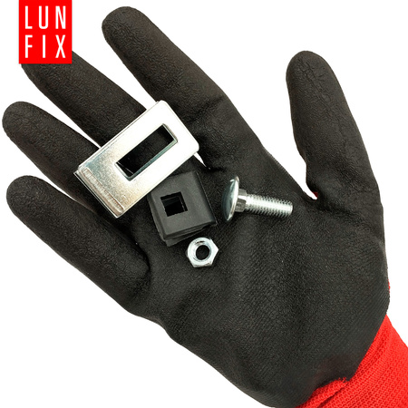 Stabmattenzaun Halter 4mm 5mm Komplett Silber Verzinkt