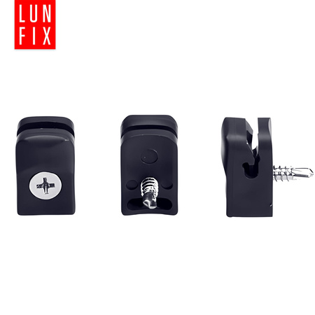 Spanndrahthalter mit Selbstscheidender Schraube 4mm Schwarz 100 Stück