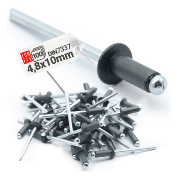 Aluminium Blindnieten DIN7337 4,8x10 mm 100 Stück RAL 7016 Anthrazitgrau