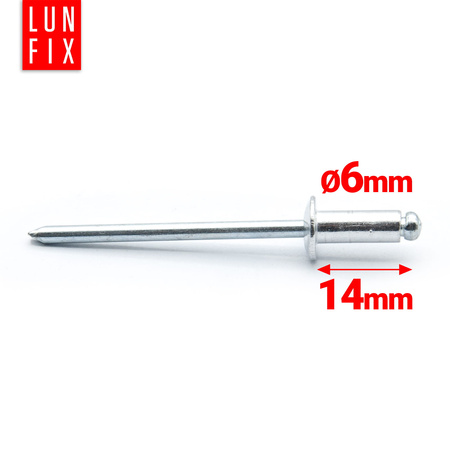 Aluminium Blindnieten DIN7337 6x14 mm 1kg Silber