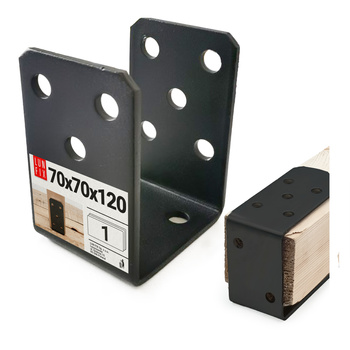 U-Pfostenträger Aufschraubbar Shwarz 70x120 mm