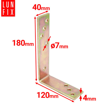 Konstruktionswinkel Balkenwinkel 180x120 Stärke 4 mm