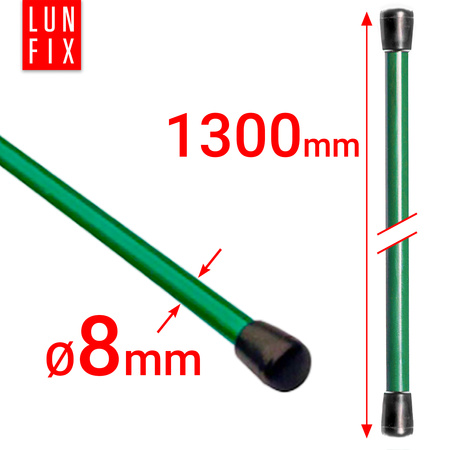 Geflechtspannstab 1300 x 8 mm PVC Grün