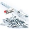Aluminium Blindnieten DIN7337 3x8 mm 50 Stück Silber