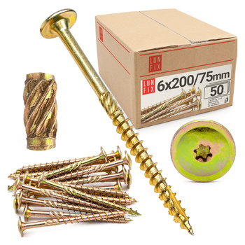 Tellerkopfschrauben 6x200 mm 50 Stück TX30