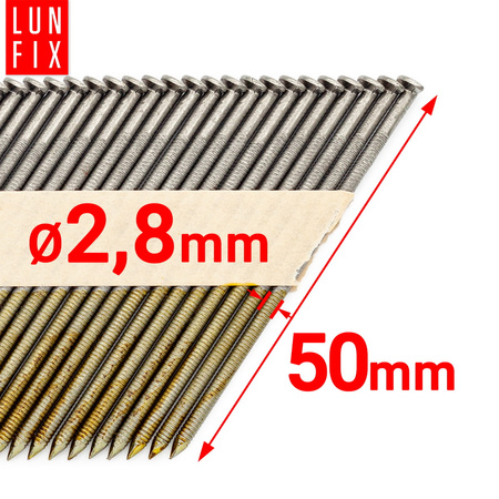 34° Grad Ringschaftnägel 2,8 x 50 mm Packung 4000