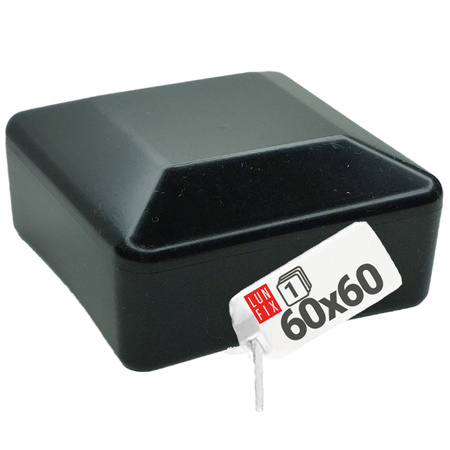 Pfostenkappen Schwarz 60x60 mm Eckig 1 stuck