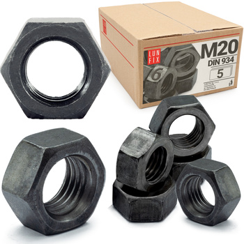 Sechskantmutter M20 - 5 Stück Festigkeit 6 Regelgewinde DIN 934