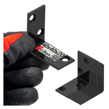 Breitwinkel Eckwinkel Shwarz 40x40x20x2 mm 10stk.