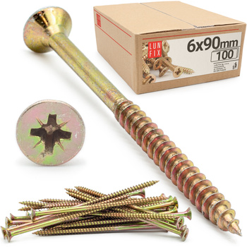 Universalschraube 6,0x90 mm 100 Stück Kreuzschlitz PZ3