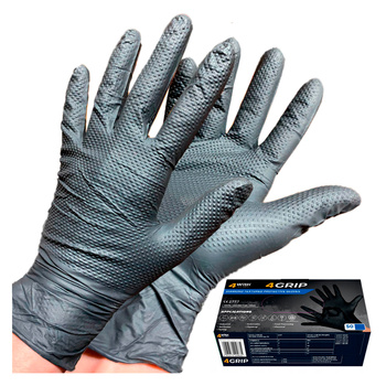 Puderfreie Nitril-Arbeitshandschuhe Größe 10 XL Schwarz 50 stk (25 paar)