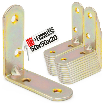 Möbelbauwinkel Gelb Verzinkt 50x50x20x2 mm 25 Stück
