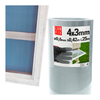 Netz für Bodenkisten Masche 4x3mm fi0.6mm h42cm 25mb