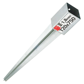 Einschlag-Bodenhülse 120x120mm 750 mm