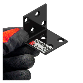 Breitwinkel Eckwinkel Shwarz 40x40x40x2 mm