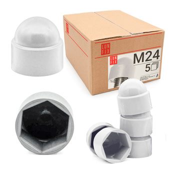 Schraubenkappe Weiß M24 5 Stuck