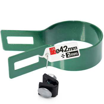 Endschelle Rund für 42 mm Pfosten Grün