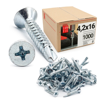 Blechschrauben mit Senkkopf 4,2 x 16 mm 1000 Stück DIN7504