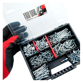 290 stück Sortiment Satz Selbstschneidende Schrauben inkl. bit PH2