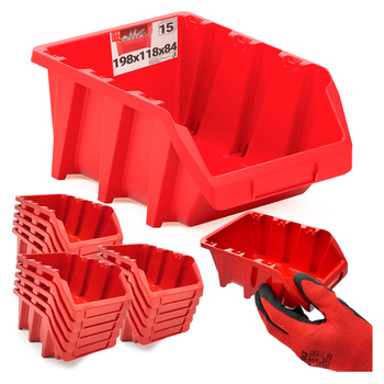 15x Stapelbox Rot 198x118x84