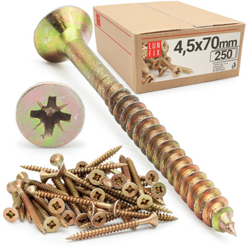 Universalschraube 4,5x70 mm 250 Stück Kreuzschlitz PZ2