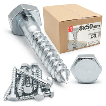Sechskant Holzschrauben 8 X 50 mm 50 Stück DIN571