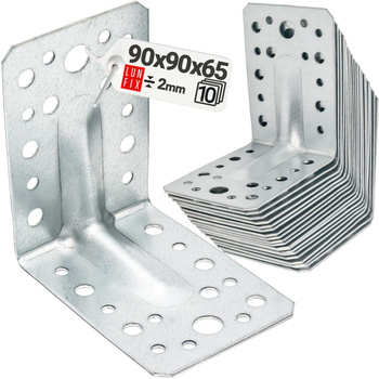 Winkelverbinder Lochplattenwinkel 90x90x65x2 10 Stück