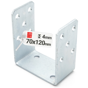 U-Pfostenträger Aufschraubbar 70x120x60x4 mm