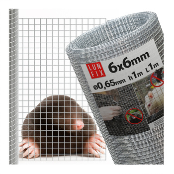Wühlmausgitter Maulwurfgitter Kaninchendraht H1m L1m Maschenweite 6x6mm Ø0,65mm