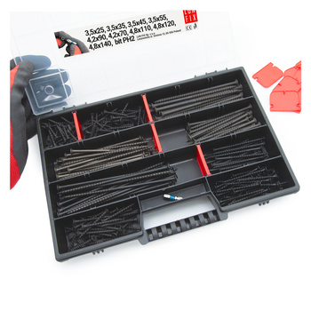 280 stück Sortiment Satz Schnellbauschrauben inkl. bit PH2