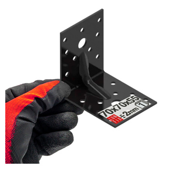 Shwarz Winkelverbinder Lochplattenwinkel 70x70x55x2