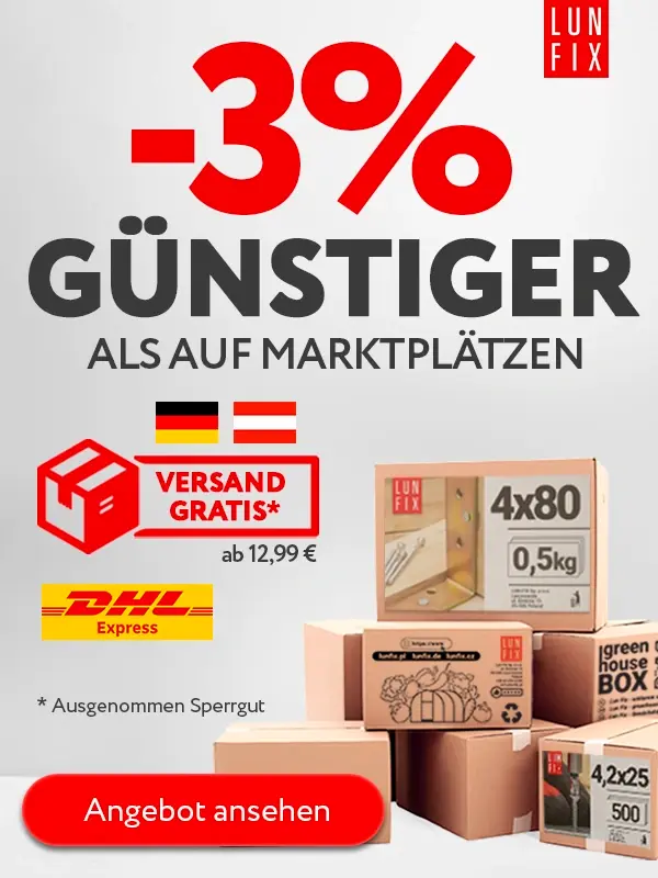 -3% auf das gesamte Sortiment + kostenlose Lieferung ab 49,99 EUR Lun Fix