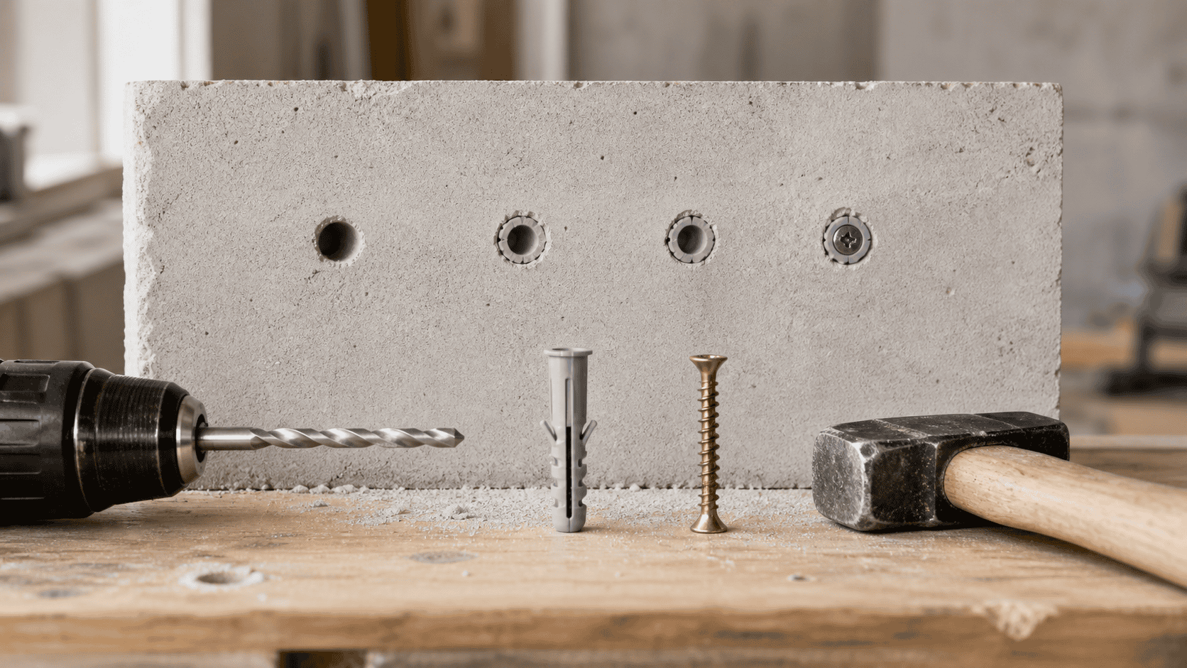 Wie montiert man Montagedübel für Beton