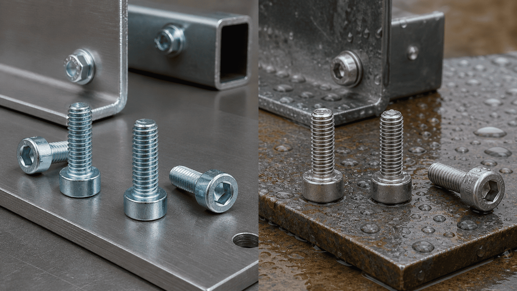 verzinkte oder rostfreie Innensechskantschrauben do Metall