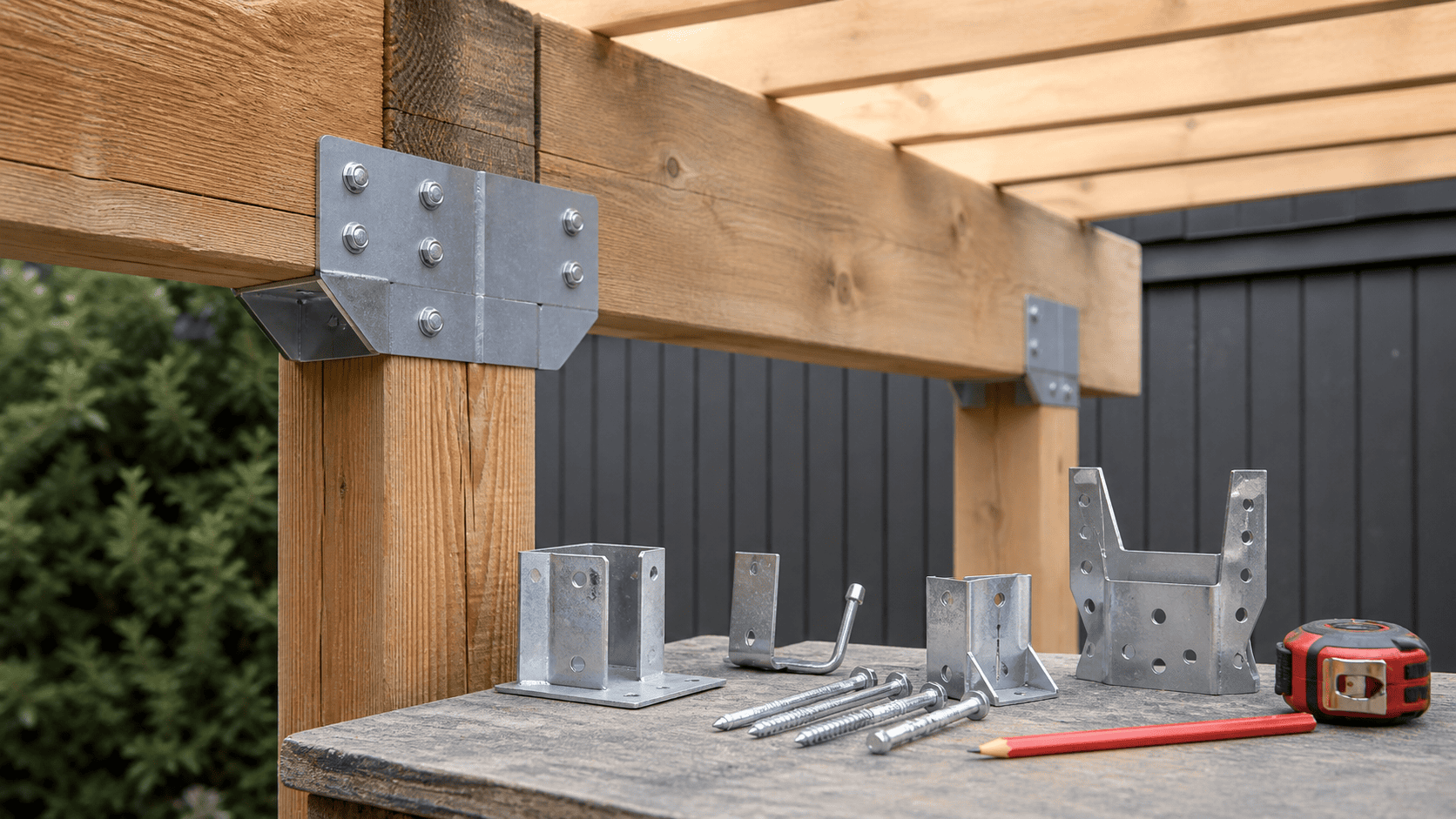 Holzverbinder oder alternative Befestigung fuer Pergola